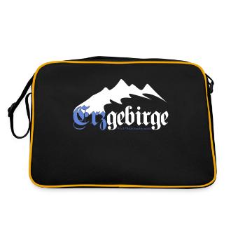 Erzgebirge Berg Wandern Walder Rauschen - Retro Tasche - Schwarz/Gold - Hinten