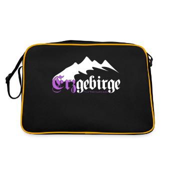 Erzgebirge Berg Wandern Walder Rauschen - Retro Tasche - Schwarz/Gold - Hinten
