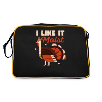 Turkey Day Funny Thanksgiving Dinner Pilgrim I - Retro Bag - black/gold - Back