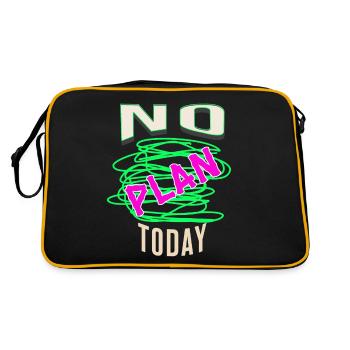 heute kein plan keine idee Ahnungslos planlos - Retro Tasche - Schwarz/Gold - Hinten