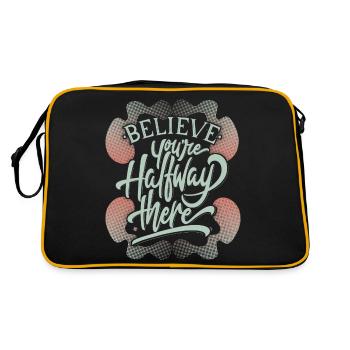 Optimistic motivational saying, typography - Retro Bag - black/gold - Back
