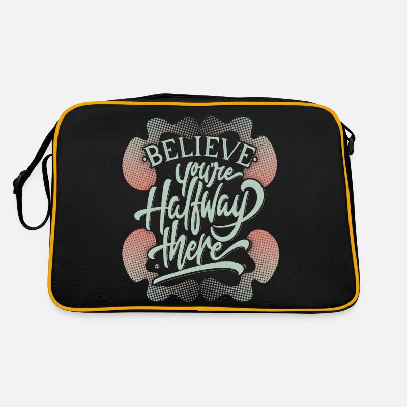 Optimistic motivational saying, typography Retro Bag