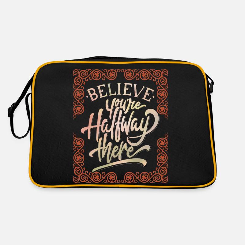 Optimistic motivational saying, typography Retro Bag