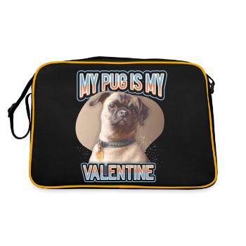 Chien carlin, Chien carlin, Illustration de chien, Dicton - Sac Retro - noir/or - Dos