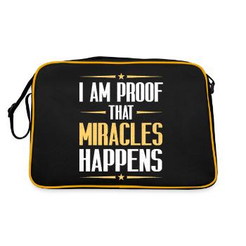 I Am Proof That Miracles Happen Christian - Retro Tasche - Schwarz/Gold - Hinten