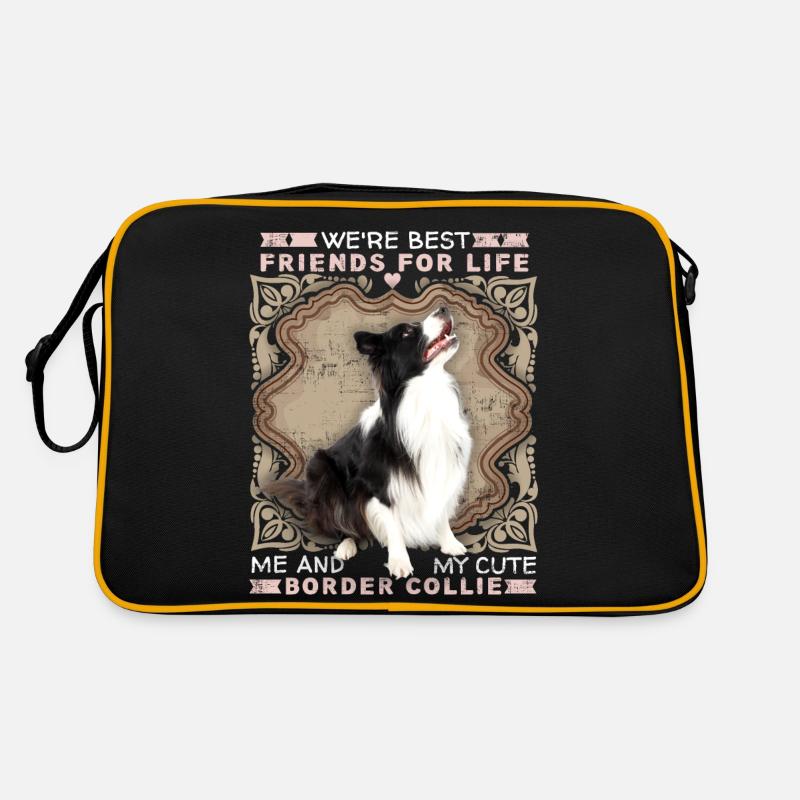 Border-Collie, Hund, lustiger Spruch Retro Tasche