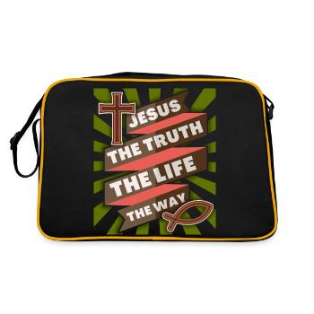 Jesus Christ Jesus Saying Christian Motivation - Retro Bag - black/gold - Back
