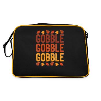 Fun Turkey Gobble Gobble Thanksgiving Dinner - Retro Bag - black/gold - Back