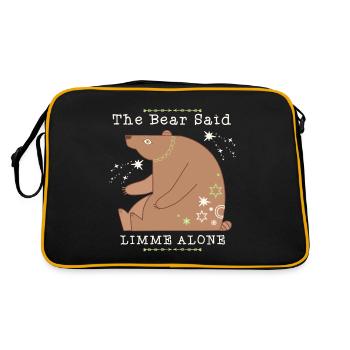 Drôle d’ours, introverti, solitaire, dicton - Sac Retro - noir/or - Dos