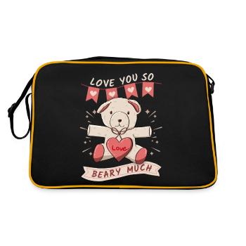 Drôle d’ours, ours en peluche, dicton d’amour-vous,jeu de mots - Sac Retro - noir/or - Dos