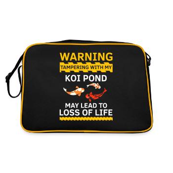 Warning Tampering With My Koi Pond Funny - Retro Bag - black/gold - Back