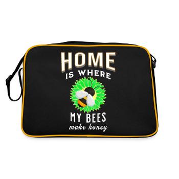 La maison est l’endroit où mes abeilles font du miel à la maison - Sac Retro - noir/or - Dos