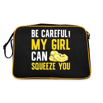Boule de banane Python Attention Ma Fille Peut - Sac Retro - noir/or - Dos