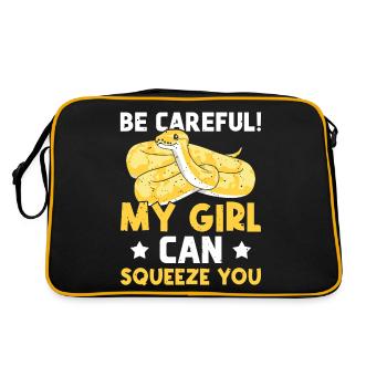 Boule de banane Python Attention Ma Fille Peut - Sac Retro - noir/or - Dos
