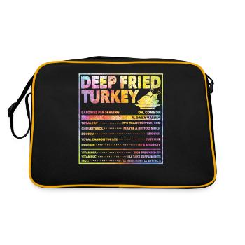 Fried Turkey Fun Thanksgiving Dinner - Retro Bag - black/gold - Back