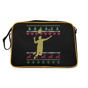 Joueur de badminton Ugly Christmas - Sac Retro - noir/or - Dos