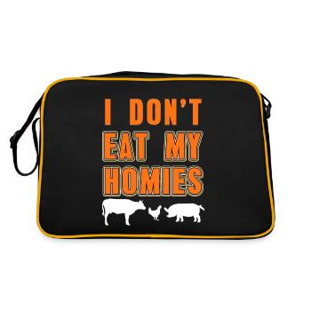 Rétro Je ne mange pas mes homies Cool Vegan T-Shirt - Sac Retro - noir/or - Dos