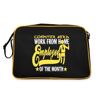 Ordinateur Nerd Travail à domicile Employé Drôle - Sac Retro - noir/or - Dos