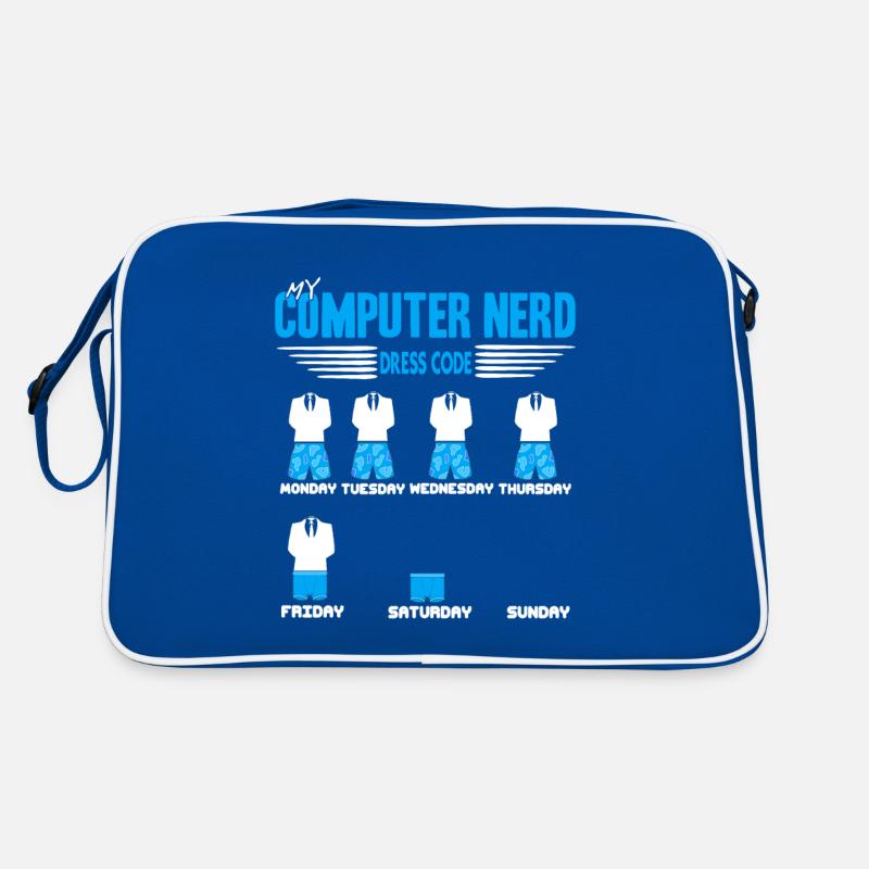 Funny My Computer Nerd Dress Code T-Shirt Retro Tasche
