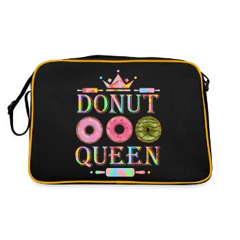 Donuts, beignets au four, donut queen dicton drôle - Sac Retro - noir/or - Dos