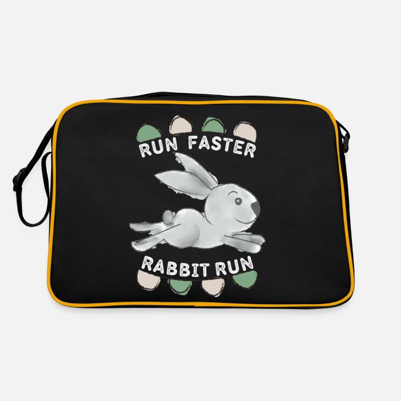 Run-Faster-Rabbit-Run, Lapin doux, Dicton drôle Sac Retro