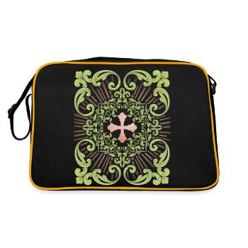 Croix de Jésus, Croix de Jésus-Christ, Croix vintage - Sac Retro - noir/or - Dos