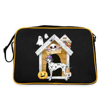 Halloween Dalmatian Dog Witch - Retro Bag - black/gold - Back