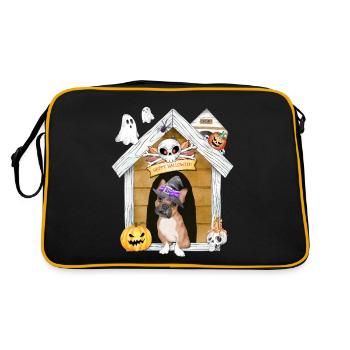 Halloween Frenchie Dog Witch - Retro Bag - black/gold - Back