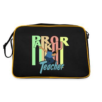 Retro PARKOUR Teacher Awesome Teacher Designs - Retro Bag - black/gold - Back