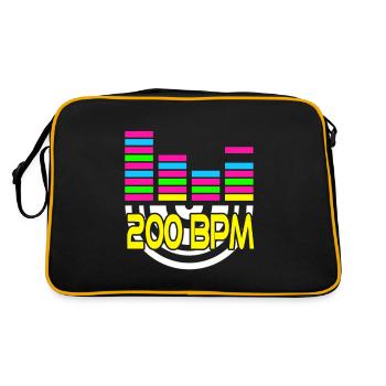 200 BPM Awesome Techno Music Lover Designs - Retro Bag - black/gold - Back