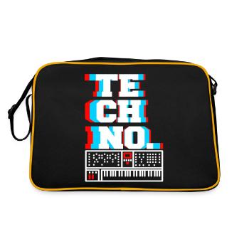 Techno rétro. T-shirt Old School génial - Sac Retro - noir/or - Dos