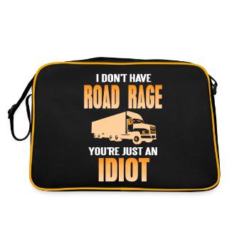 N’ayez pas la rage au volant, vous n’êtes qu’un idiot drôle - Sac Retro - noir/or - Dos