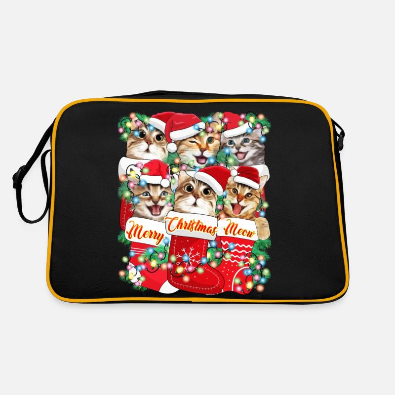 Joyeux Noël - Noël Cute Cat Design Sac Retro