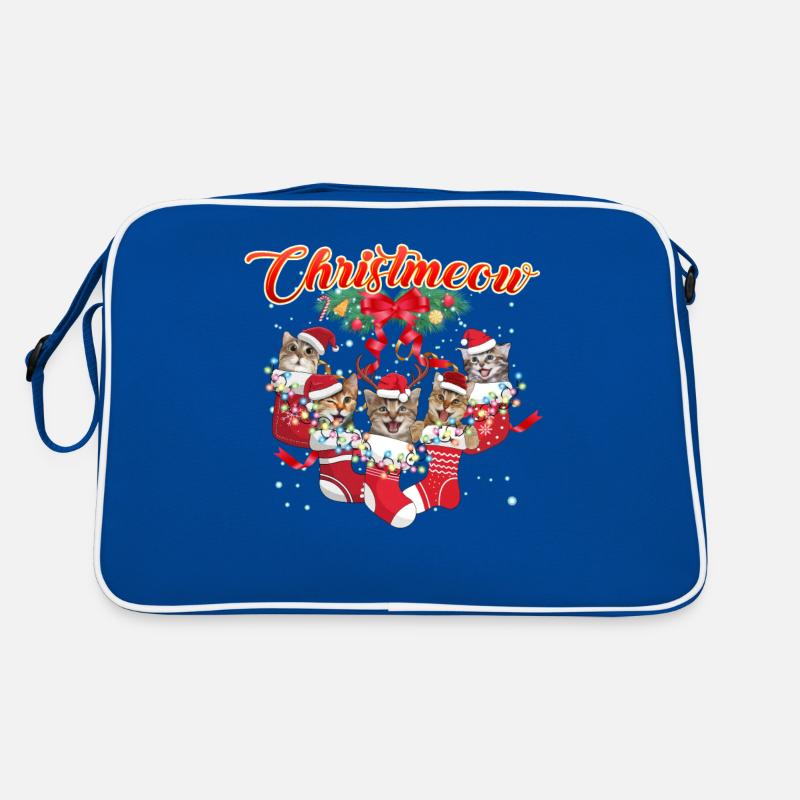 Joyeux Noël 2022 Cute Cat Faces Noël Sac Retro