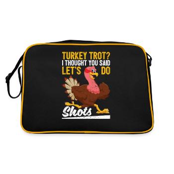 Turkey Trot Funny Thanksgiving 5k Race Run Dinner - Retro Tasche - Schwarz/Gold - Hinten