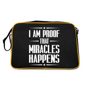 I Am Proof That Miracles Happen Christ Religion - Retro Tasche - Schwarz/Gold - Hinten