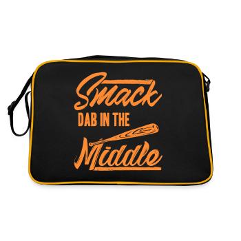 Smack Dab In The Middle Funny Retro Baseball - Retro Bag - black/gold - Back