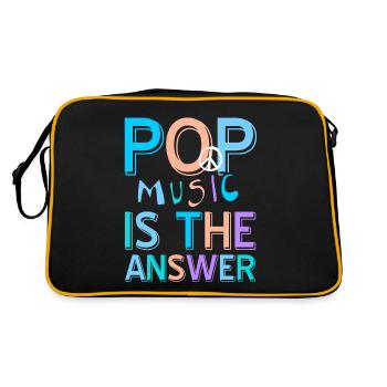 Pop Music Is The Answer Awesome Retro T-Shirt - Retro Tasche - Schwarz/Gold - Hinten