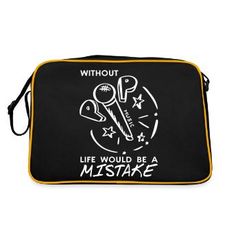Without POP Music Life Would Be A Mistake Funny - Retro Tasche - Schwarz/Gold - Hinten