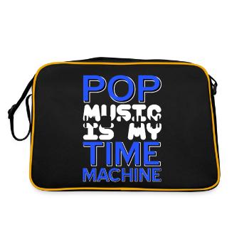 POP Music Is My Time Machine Awesome Cool Present - Retro Tasche - Schwarz/Gold - Hinten
