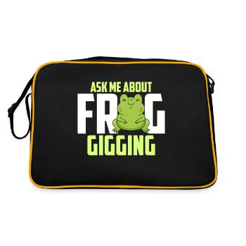 Ask Me About Frog Croak Frog Catcher - Retro Bag - black/gold - Back