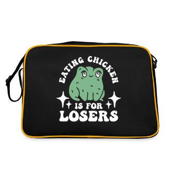 Chicken Food Is For Looser Frog Catcher - Retro Bag - black/gold - Back