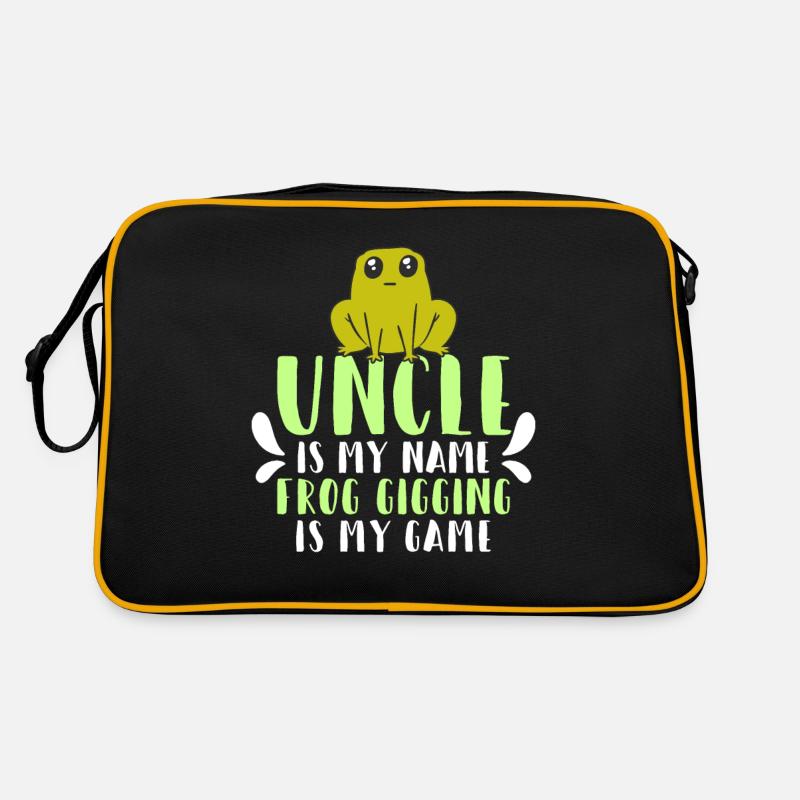 Uncle is my name Frogs Catch my game Retro Bag
