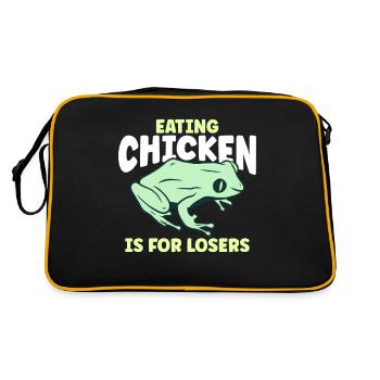 Chicken Food Is For Looser Frog Catcher - Retro Bag - black/gold - Back