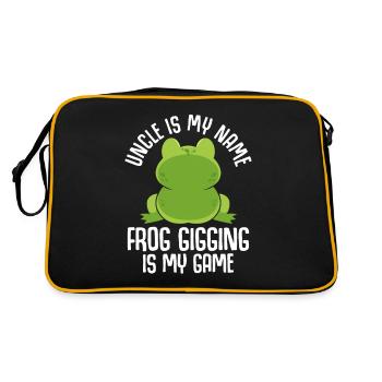 Uncle is my name Frogs Catch my game - Retro Bag - black/gold - Back