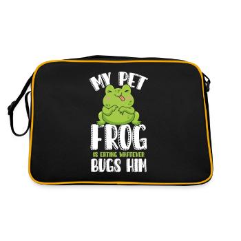 My frog is whatever bugs him - Retro Bag - black/gold - Back