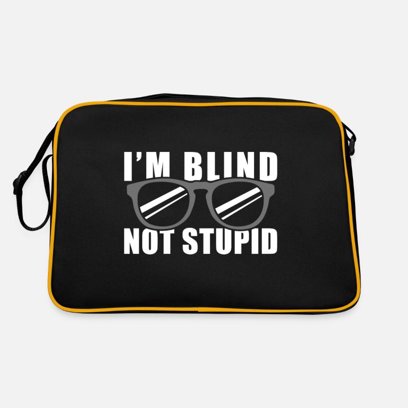 I'm Blind Not Stupid - Retro Tasche - Schwarz/Gold