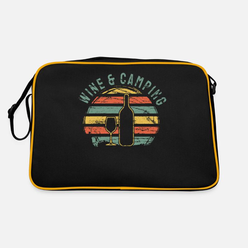 Camping Drinking Wine Retro Bag