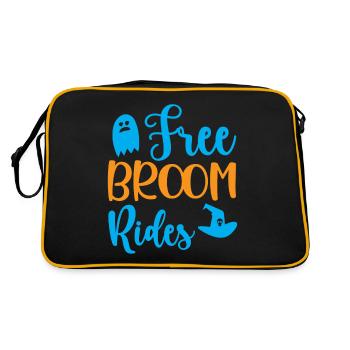 Free broom rides - halloween humor - Retro Bag - black/gold - Back