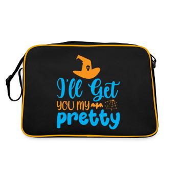 I'll get you my pretty - halloween humor - Retro Bag - black/gold - Back